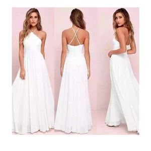Lulus everlasting enchantment ivory white maxi dress S